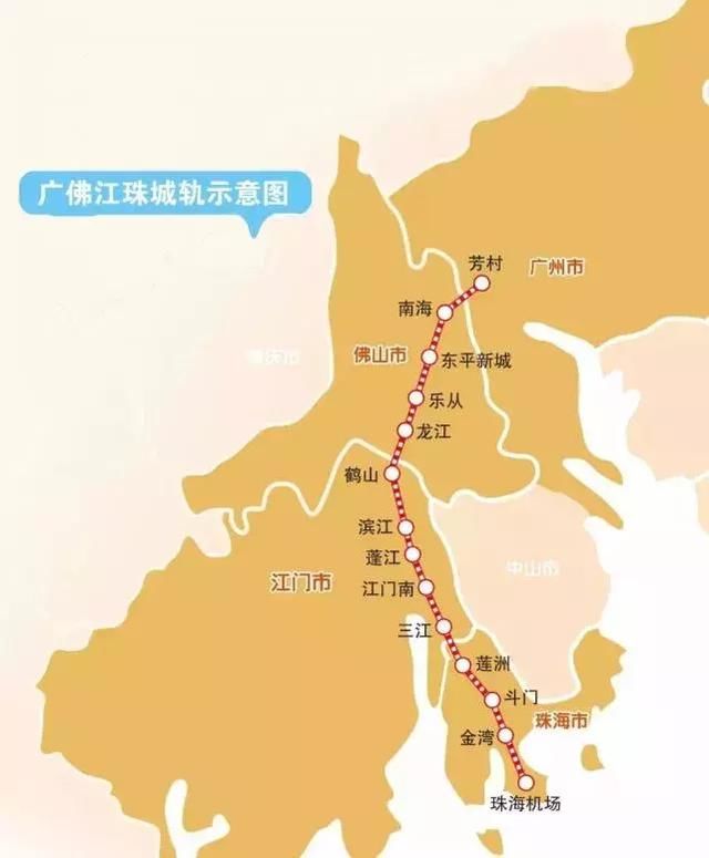 广佛江珠城轨示意图 看了这些高铁规划 是不是对广东交通更加期待了呢