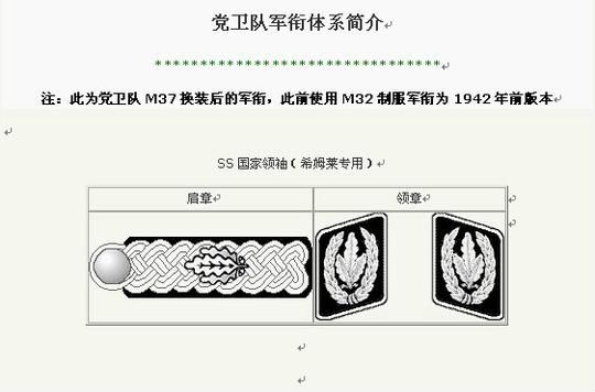 1942年前后党卫军军衔变化图解