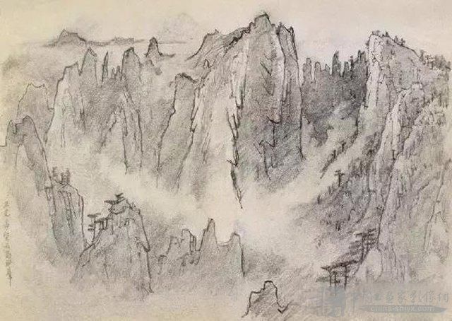 欣赏:看看大师李可染的铅笔山水画