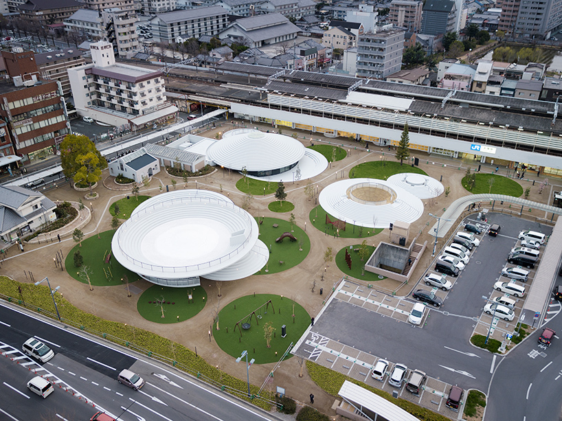 日本tenri 车站广场|纯净的圆形元素景观