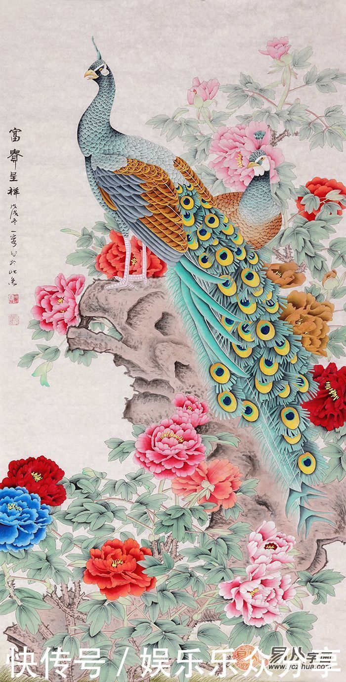 细腻逼真的工笔花鸟画作品 王一容手绘国画值得一看