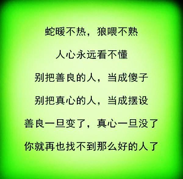 蛇暖不热,狼喂不熟,人心永远看不懂!(句句戳心)