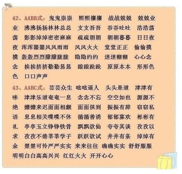 将小学成语分类汇总,孩子写作妙笔