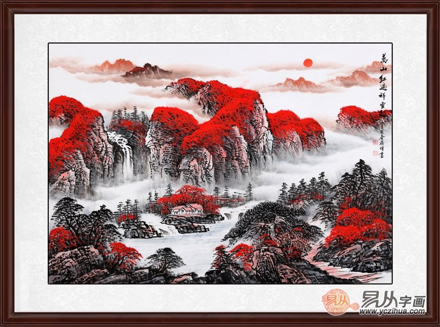 客厅进门适合挂什么画?藏风聚气首选名家山水画