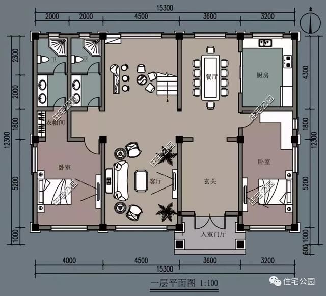 新农村3层精致别墅,15x12米占地设计,布局精简大气,适合生活!