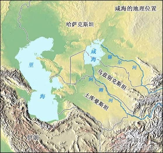 咸海在中亚的位置  咸海在1960年曾为世界第四大湖,面积达68,000平方