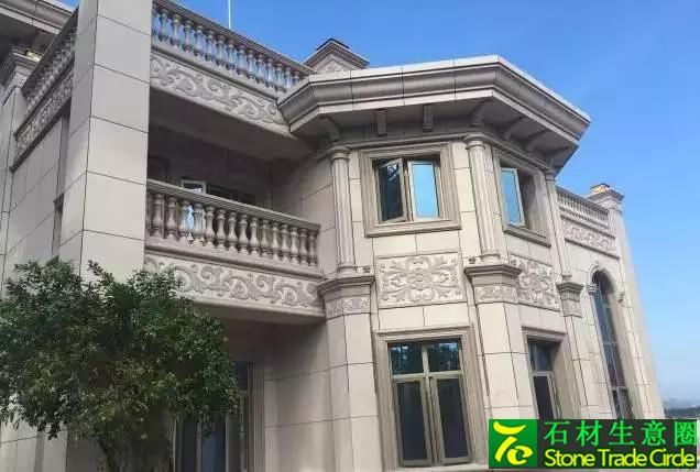 红色花岗岩别墅外墙案例