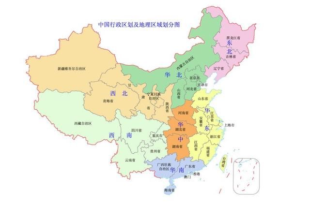 中国各省面积一览表图