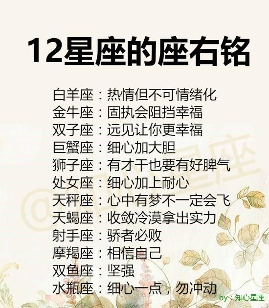 12星座给人的感觉,要不要这么准!