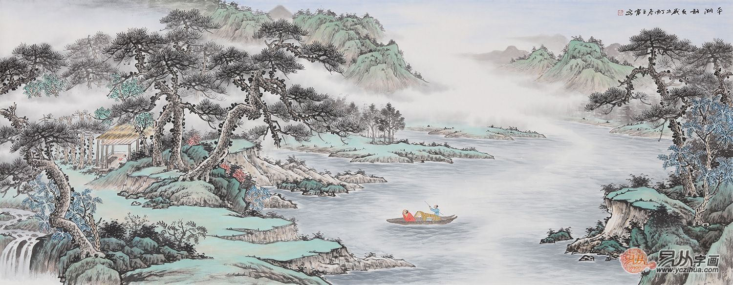 比较有名气的当代名家手绘山水画