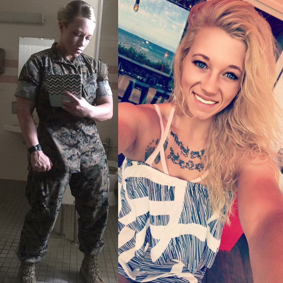 美国女兵爱健身 姑娘性感小肌肉让人垂涎