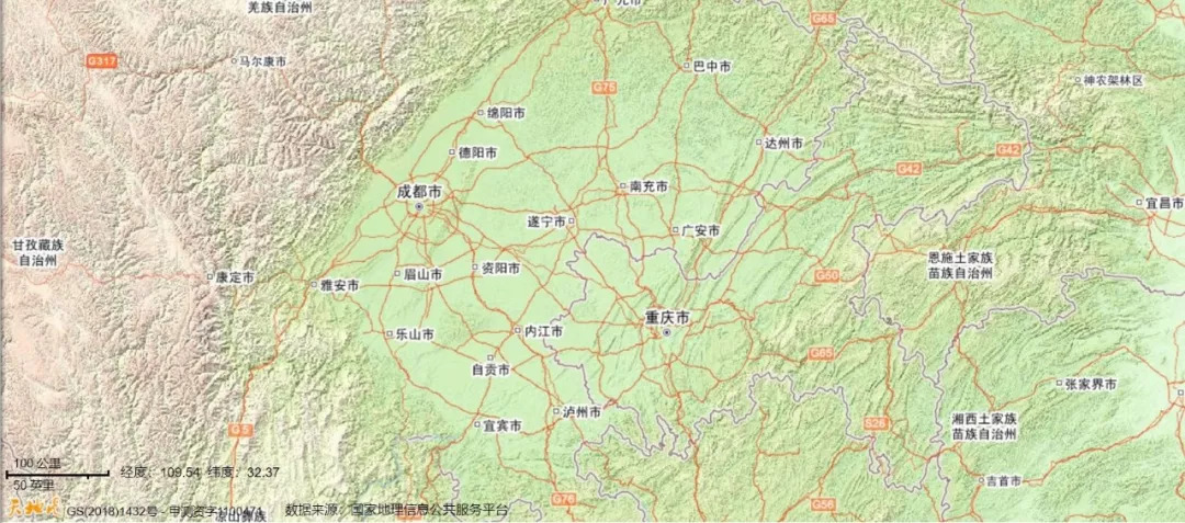 成都平原地形图.