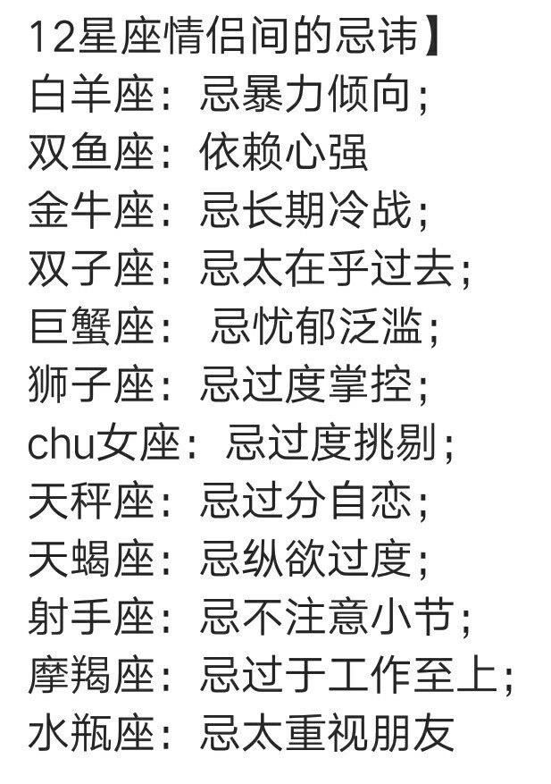 12星座最不顺,吃亏,谁最难追,为朋友两肋插刀,情侣间的忌讳