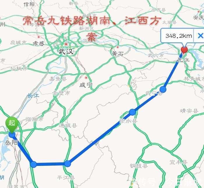 常岳九铁路岳阳一家独大,湖北通城被排挤出局