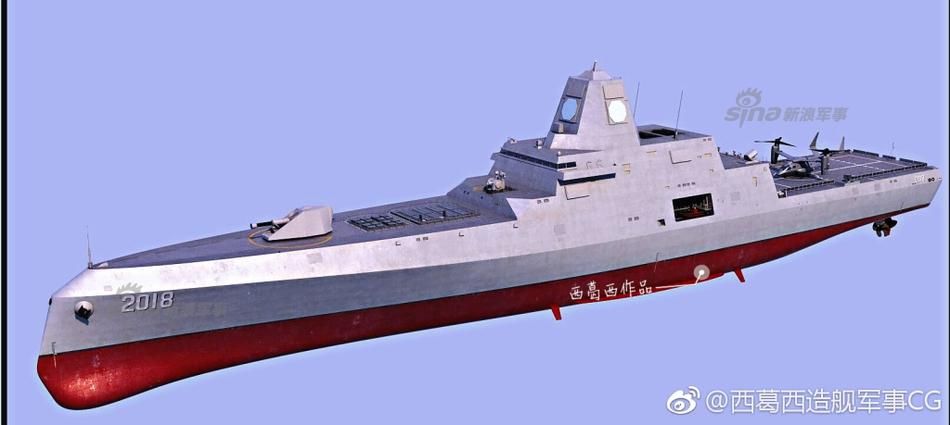 中国未来驱逐舰想象图:装电磁炮 垂发能打东风