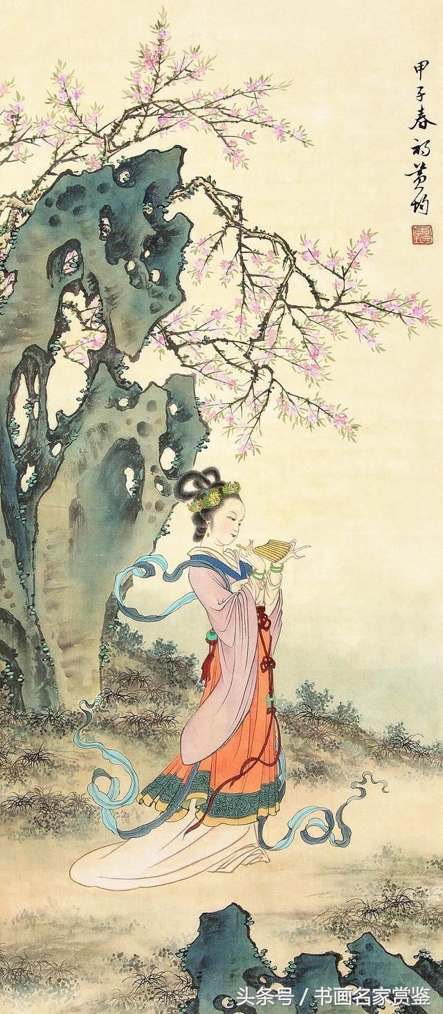 笔下的仕女人物画艳丽至美,工笔重彩绘画大家黄均