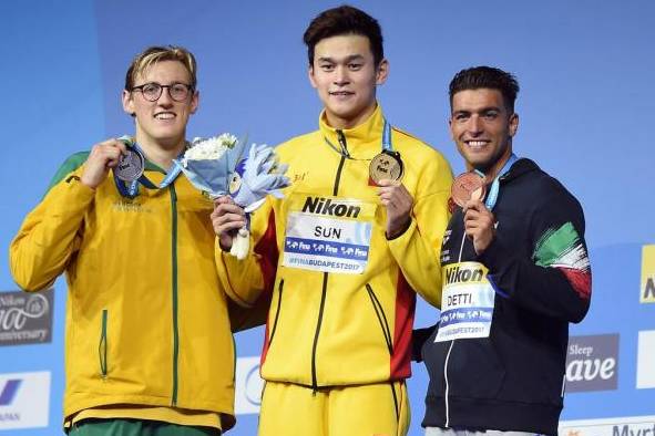 孙杨200米夺冠 布达佩斯游泳世锦赛再多一金!