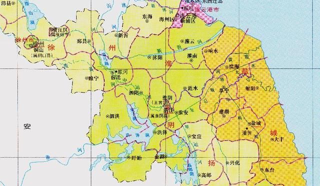 淮安最大时地图 1983年,淮阴地区改为淮阴市,原辖县灌云划归连云港市图片