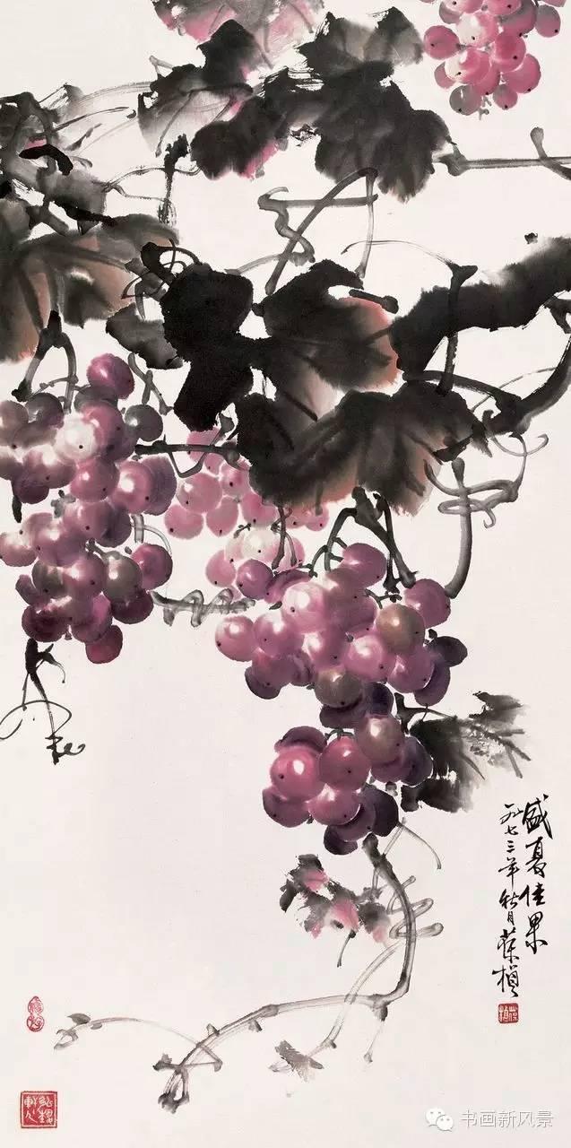 墨彩葡萄 2,齐白石画葡萄 齐白石(1864—1957),近现代中国绘画大师