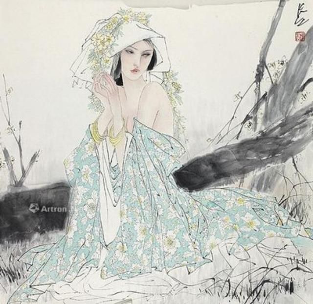 大师画美女而且是国画现代美女哦