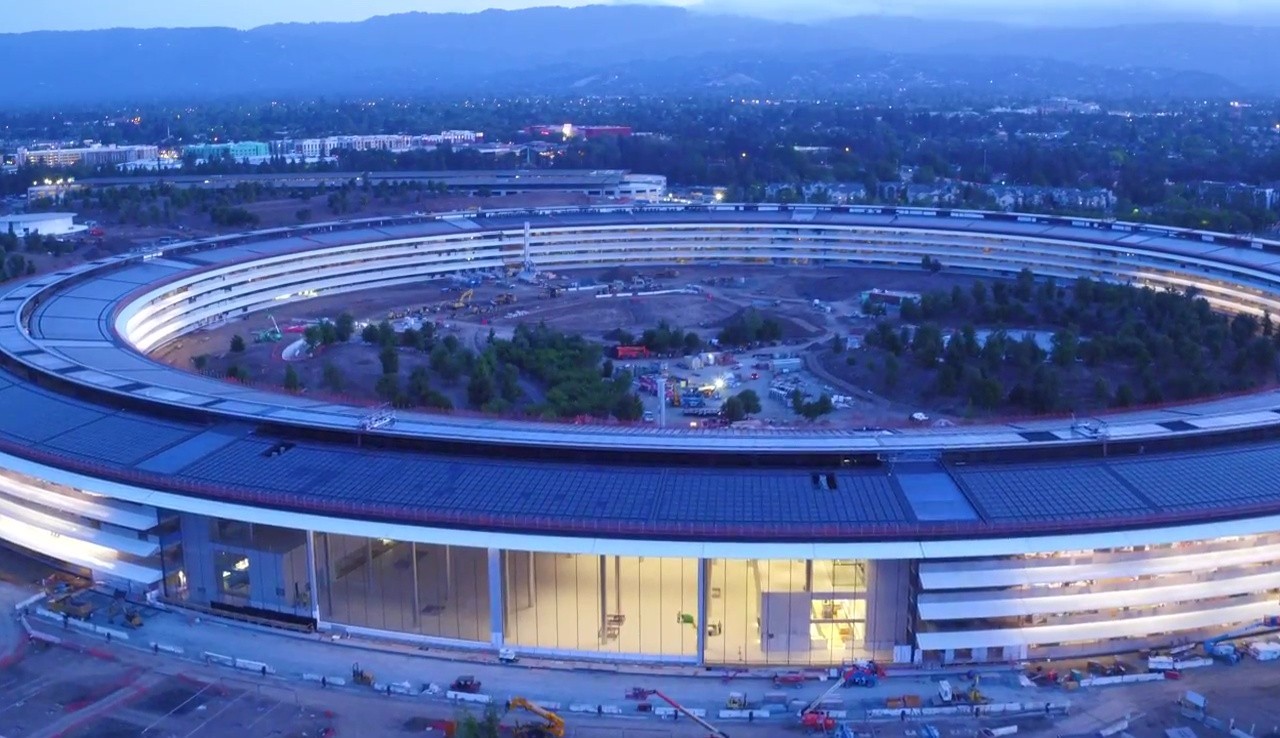 夜景好美!苹果新总部apple park最新夜间航拍视频曝光