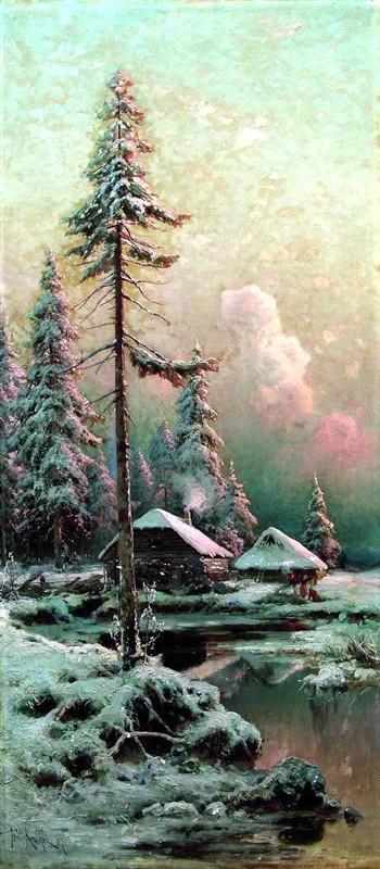 俄罗斯雪景油画作品,美极了!
