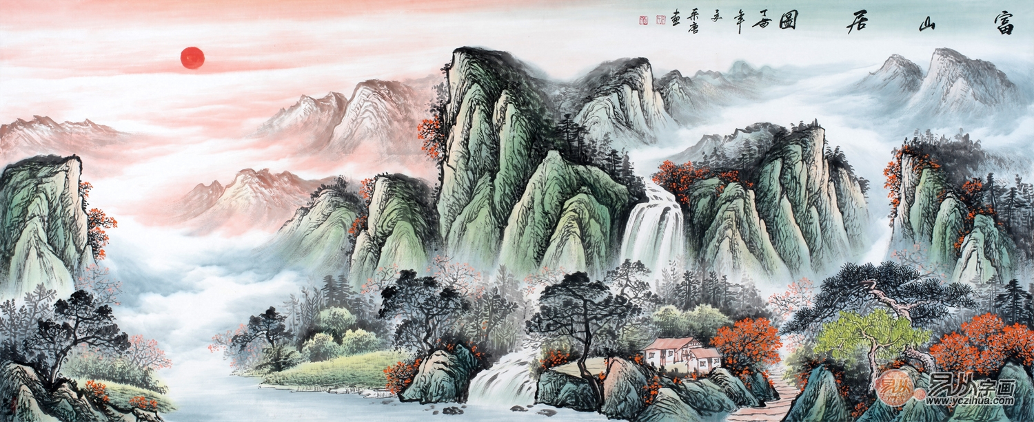 中式客厅挂什么画最合适?首选国画山水画