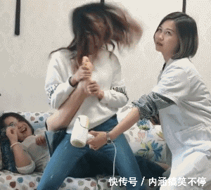 爆笑gif:谁家的杀马特,没人管我可动手了!