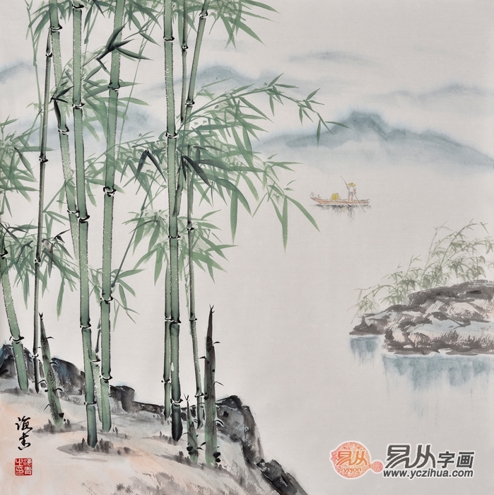中国擅长画竹子的画家有哪些?刘海青竹子山水画赏析