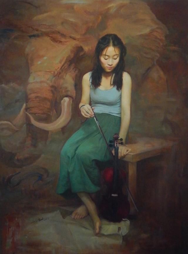 九零后新锐女油画家刘梦迪人物油画作品欣赏