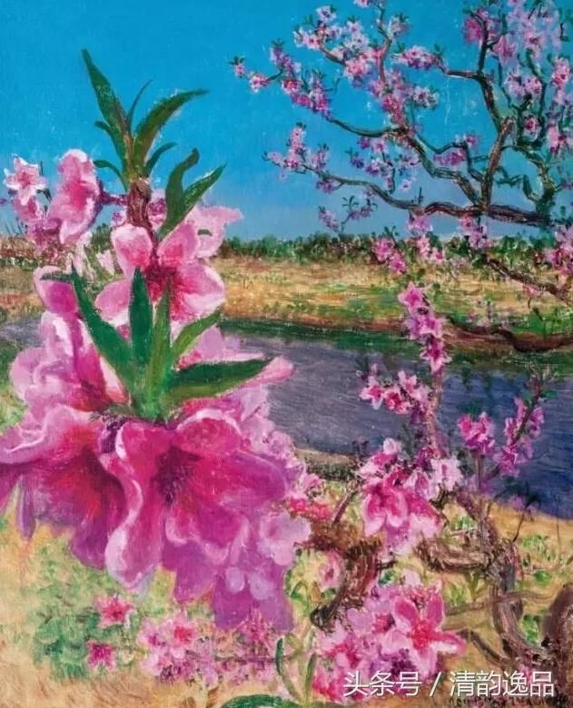 艺术家周春芽与农妇王珍风的桃花(油画),你怎么看?