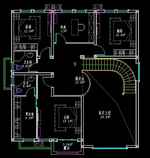 2款二层半三层带车库自建房建筑结构水电全套施工图