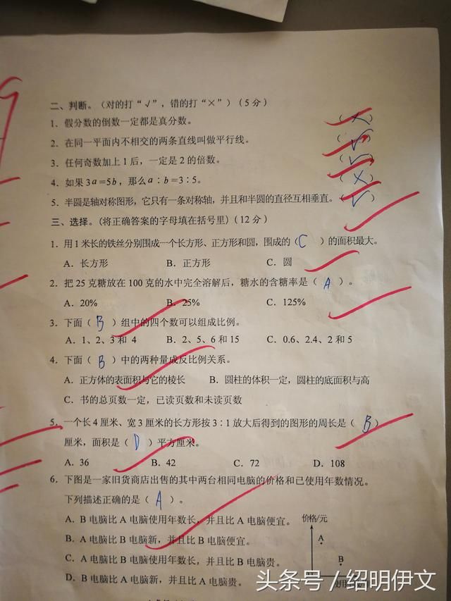 批改优秀的学生试卷,心情会越来越好