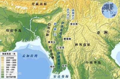 伊洛瓦底江三角洲:位于缅甸,由伊洛瓦底江注入缅甸海而形成,面积