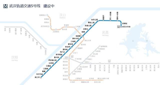 地铁5号线也在建设中 将成为武汉第一条无人驾驶地铁!