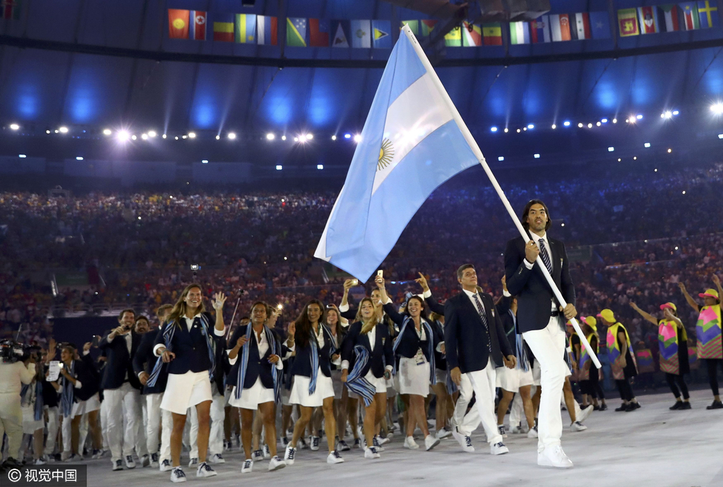 组图-直击巴西奥运开幕式 运动员入场仪式