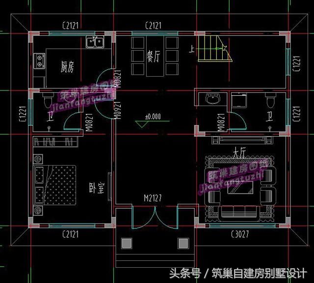30万江西三层农村自建房别墅效果平面图,12x9米,实用型设计