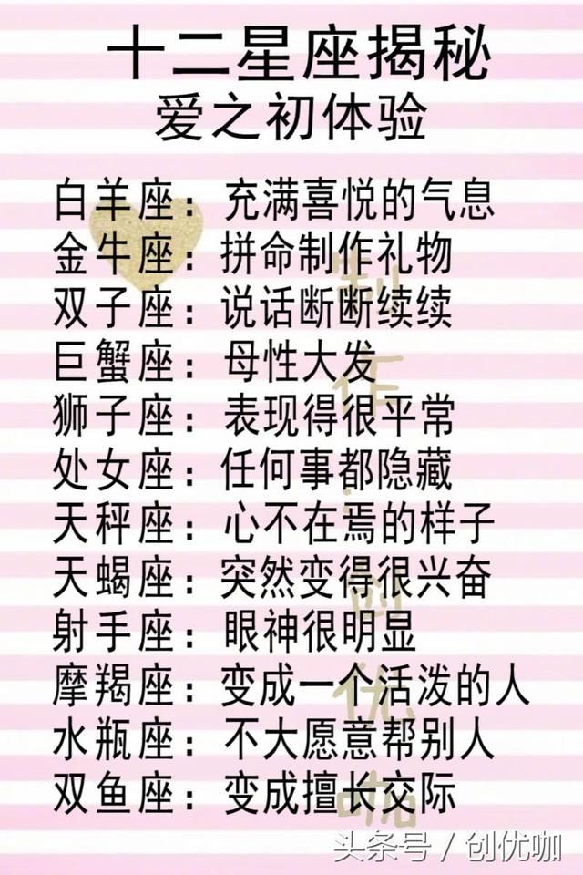 金牛座女孩的气质是忧郁女王;双子座女孩的气质是女汉子一枚;十二星座