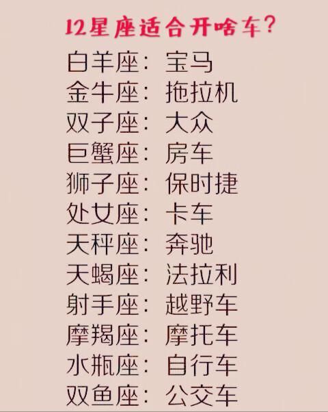 12星座适合开什么车,12星座谁报复心最强,12星座谁最有土豪命