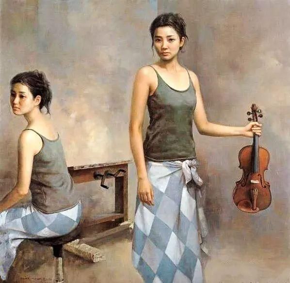 以油画,版画被人熟知,青春系列的女知青更成为经典之作