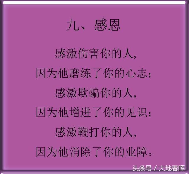 生活在感恩的世界里,生活才会更精彩.
