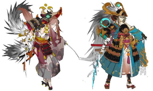 阴阳师画师八云玖笔下式神原稿:最初的山风和熏原来是