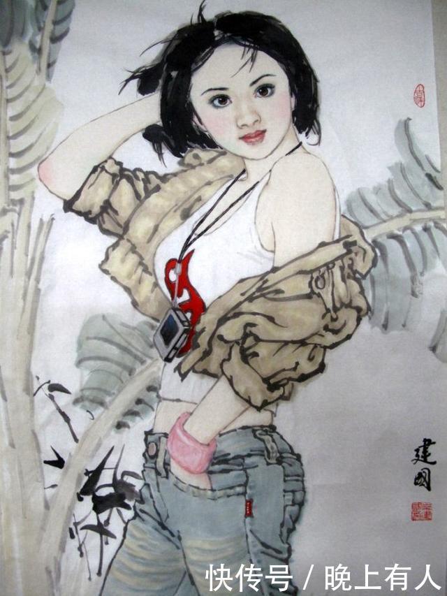 论国画的发展方向,中国名画里的女性美,人体水墨画中绝美女仙子