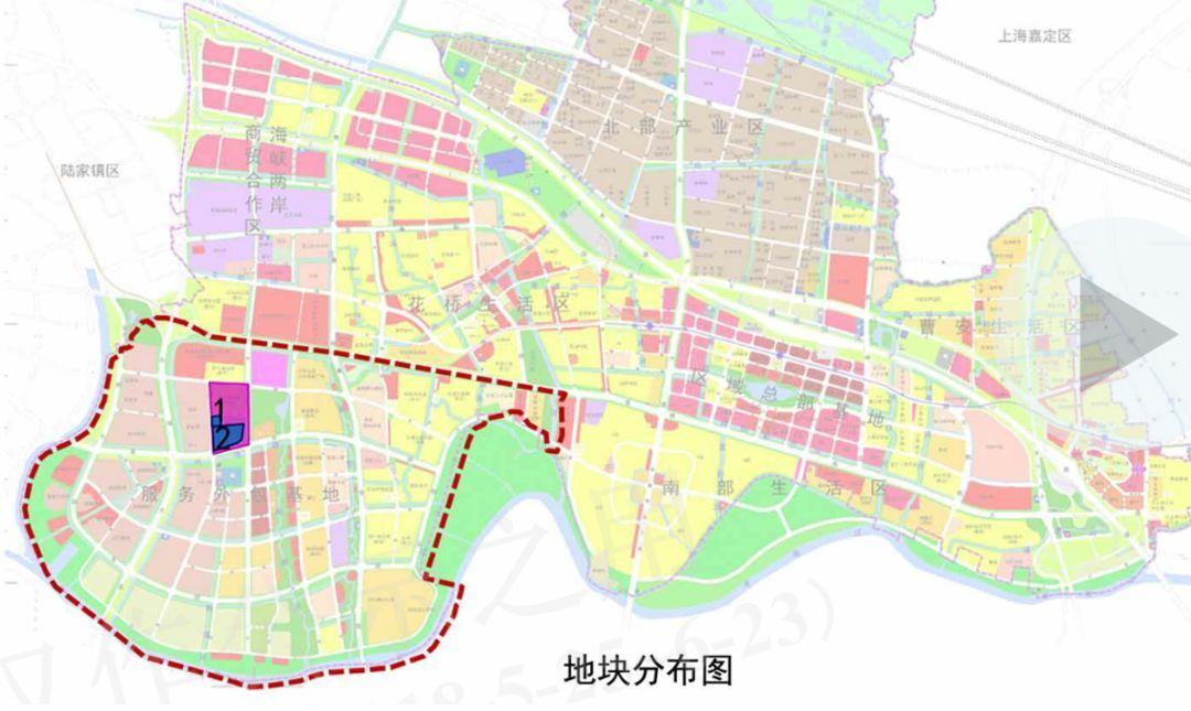 花桥国际商务城综合服务外包区 调整涉及区域内2宗地块