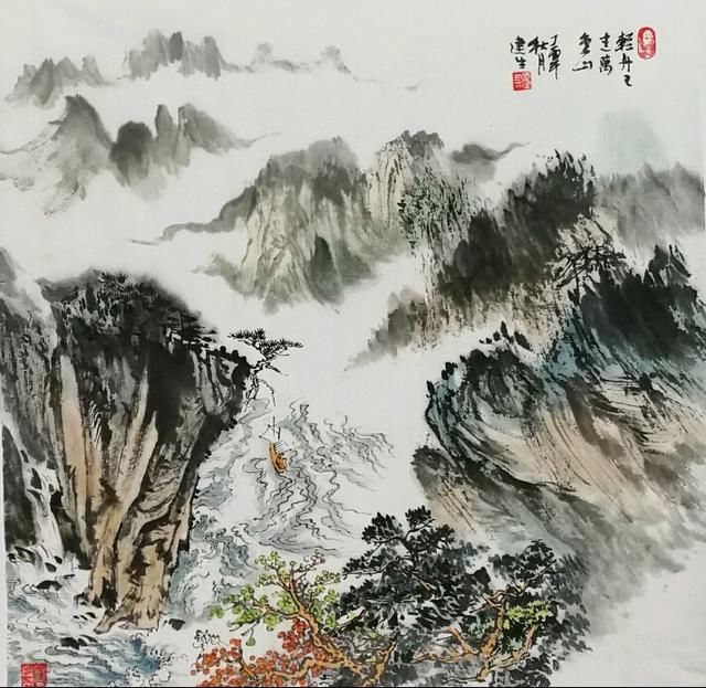 著名画家贾建生山水画欣赏