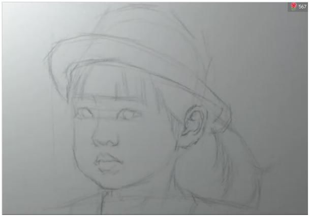 素描人物:小女孩