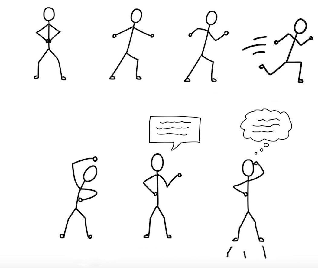 piki来教你画火柴人,超简单,趣味简笔画