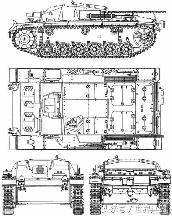 二战坦克装甲车结构图,超清尺规作图