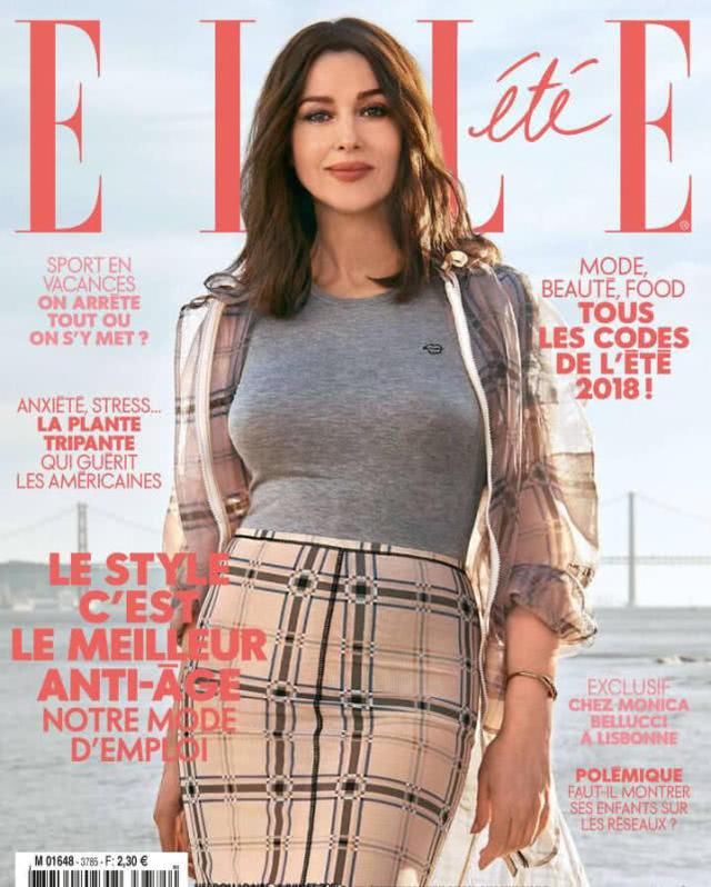 《elle》法国版7月刊封面,这位被誉为意大利国宝级女神的演员尽管已经