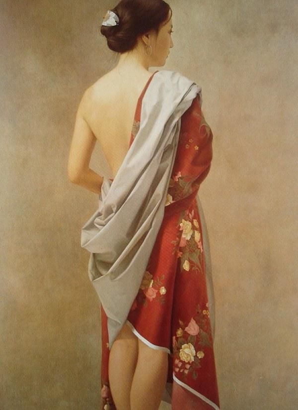 日本油画人体绘画总有一丝av女郎的